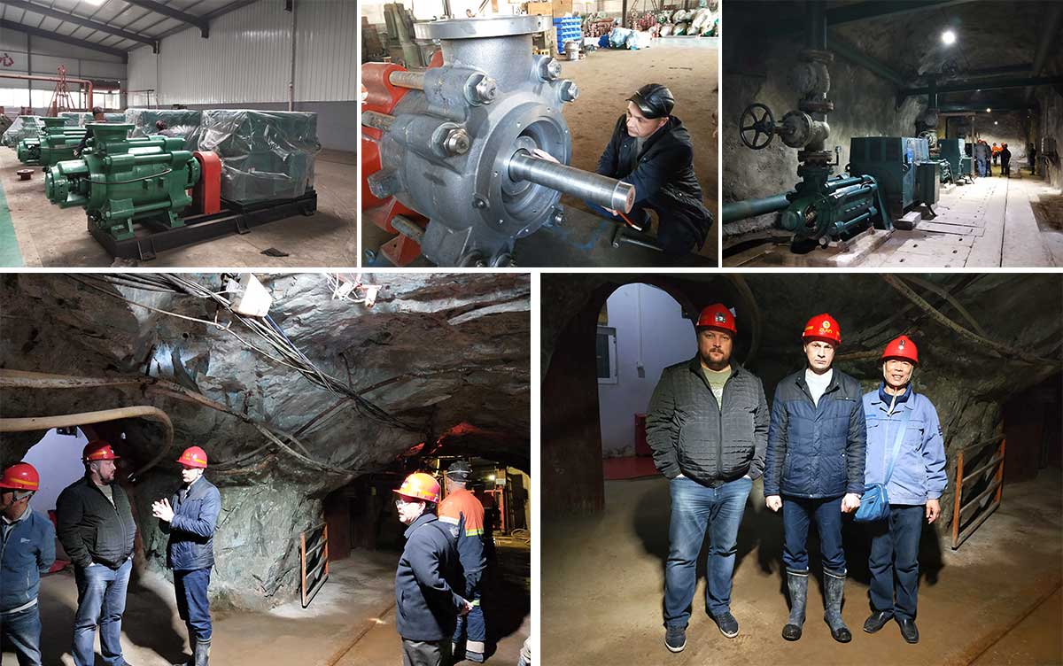 Guests from Irkutsk gold mine in Russia come to visit our company and visit the use of drainage equipment in our company